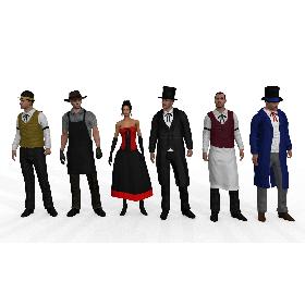 Wild West People Pack Rigged